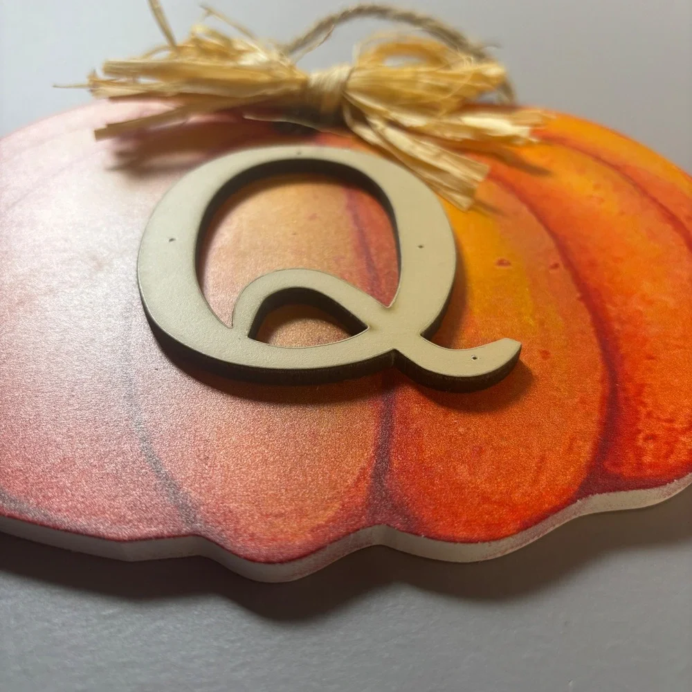 Fall Pumpkin Patch Letter Wall Decor Orange Raffia‎ Bow Autumn